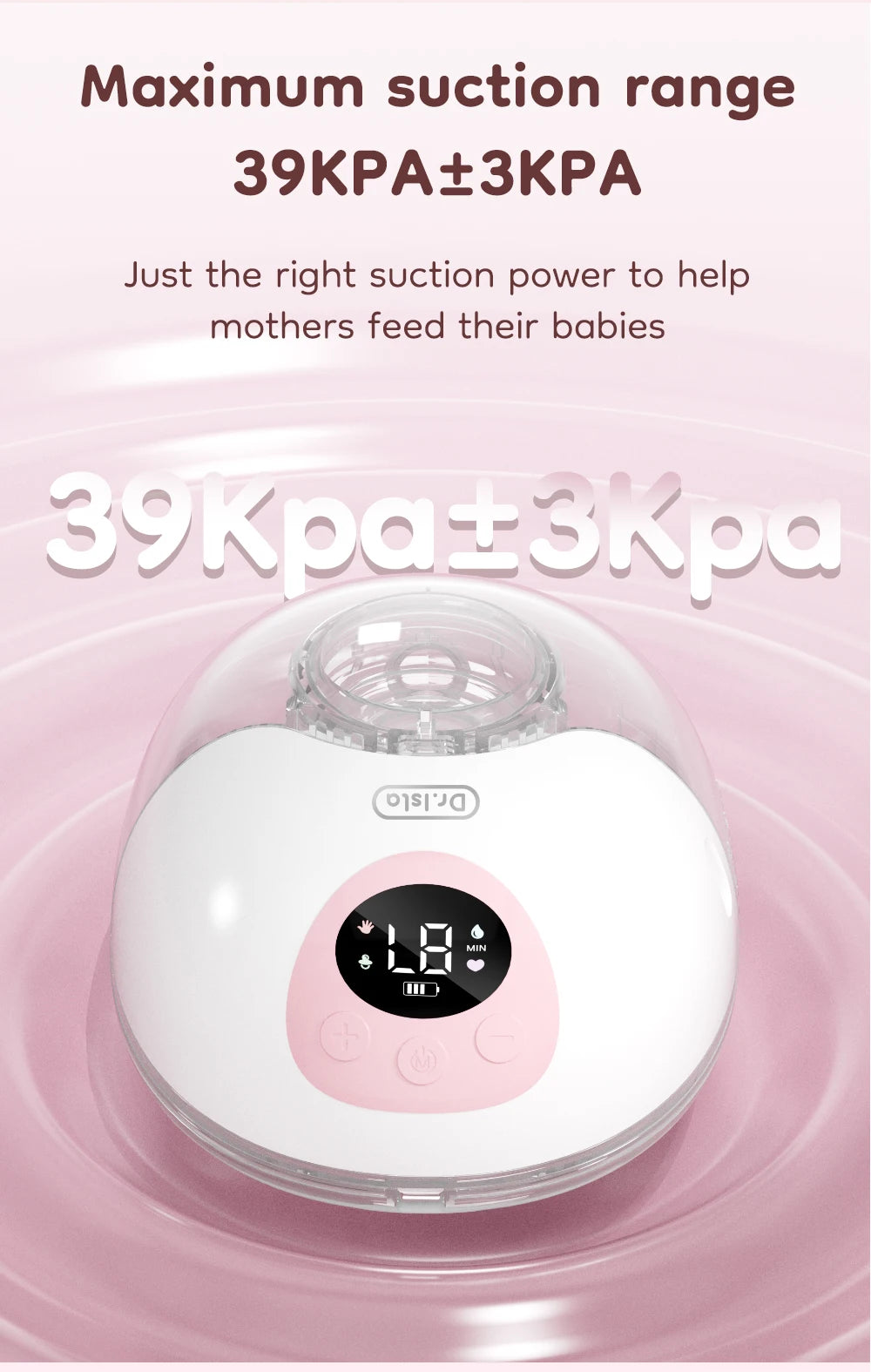 Dr.isla Wearable Electric Breast Pump 4 Modes 36 Suction Levels Hands Free Breast Pumps Milk Collector with 19/24mm Flange